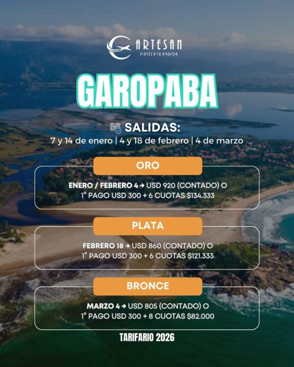 BRASIL - GAROPABA 7 NOCHES!